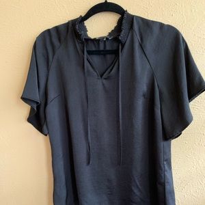 Satin tie neck blouse